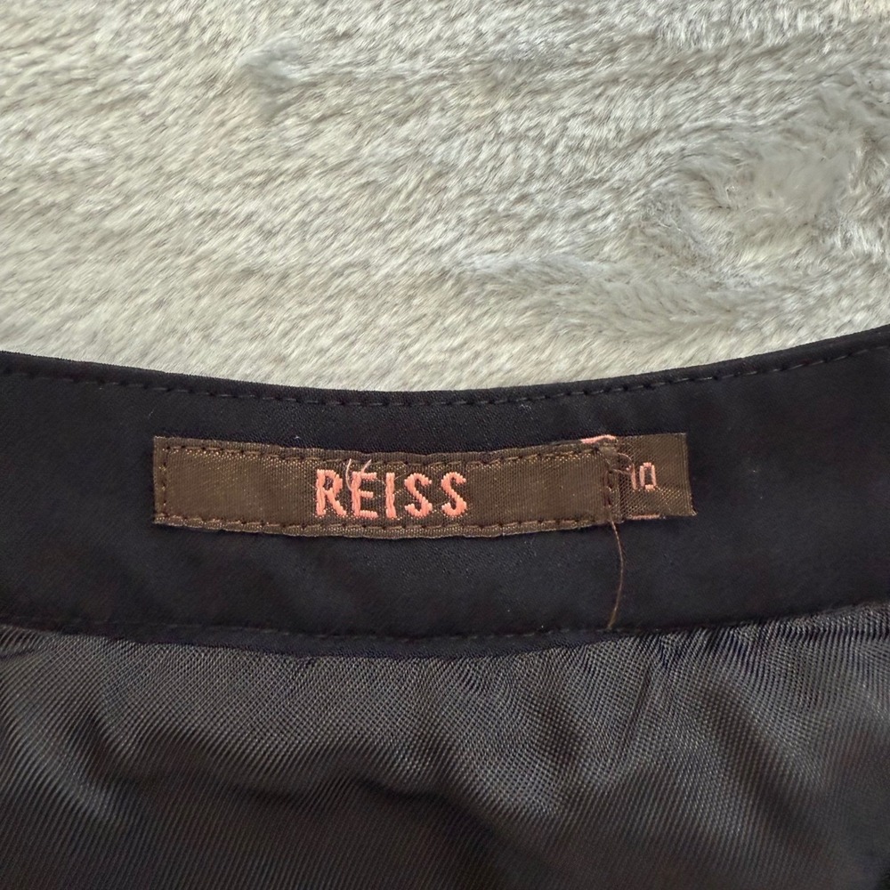 REISS Black Midi Skirt A-Line Flared Business Casual Women Size 10 - Picture 5 of 12